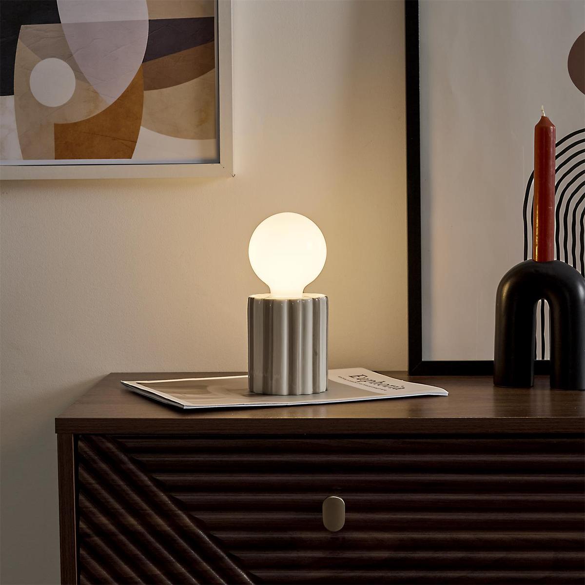 Tafellamp BRIDA Keramiek Wit/Taupe