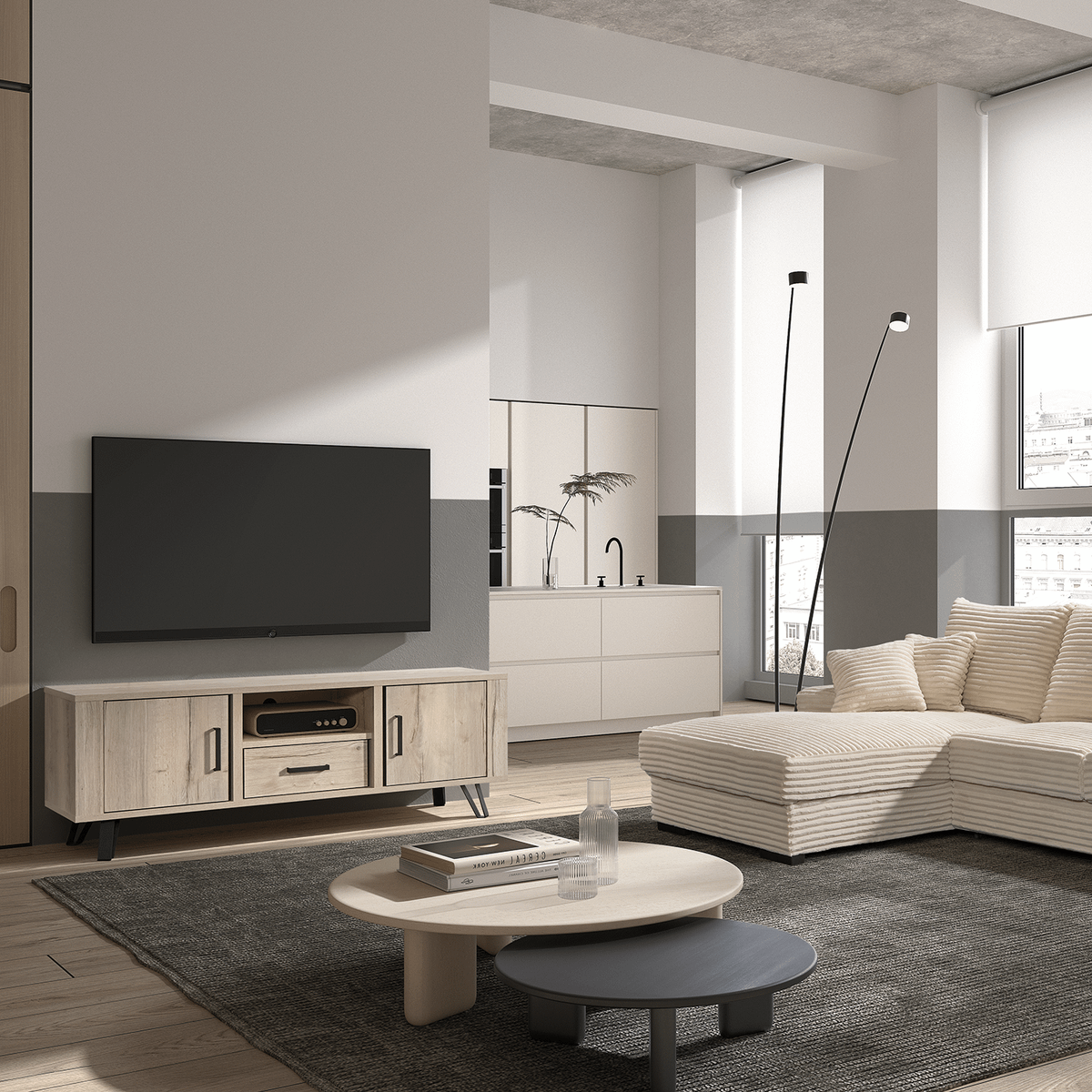 Tv-Meubel FIDELE Halifax White B180