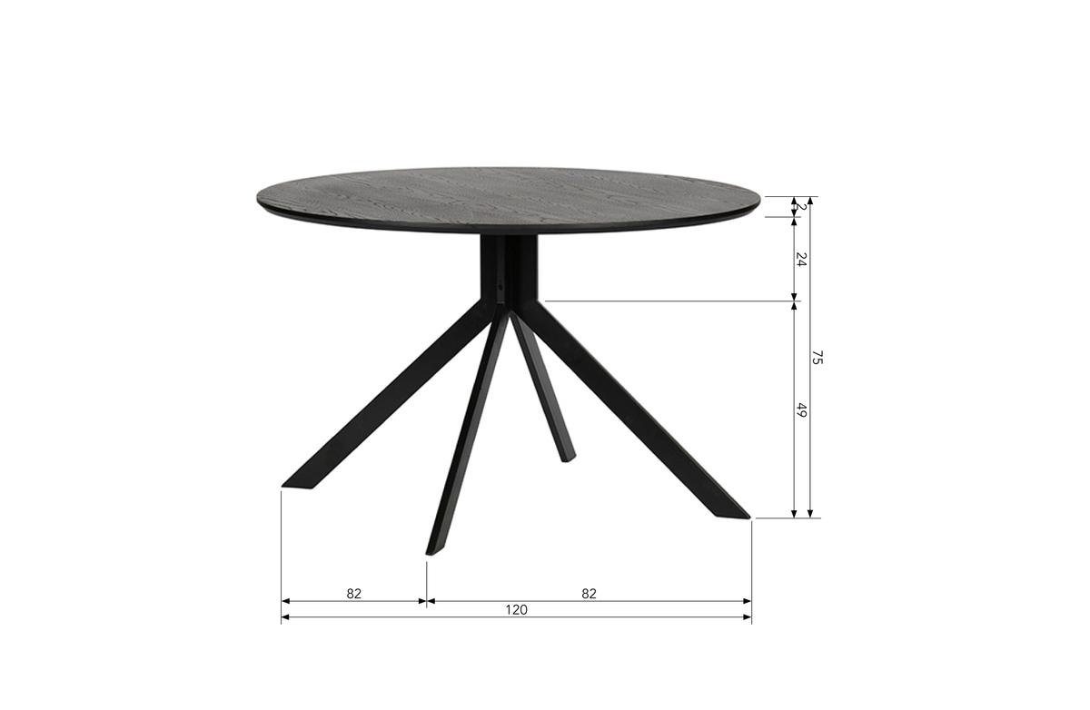 Eettafel AGRIM Ø120 Zwart