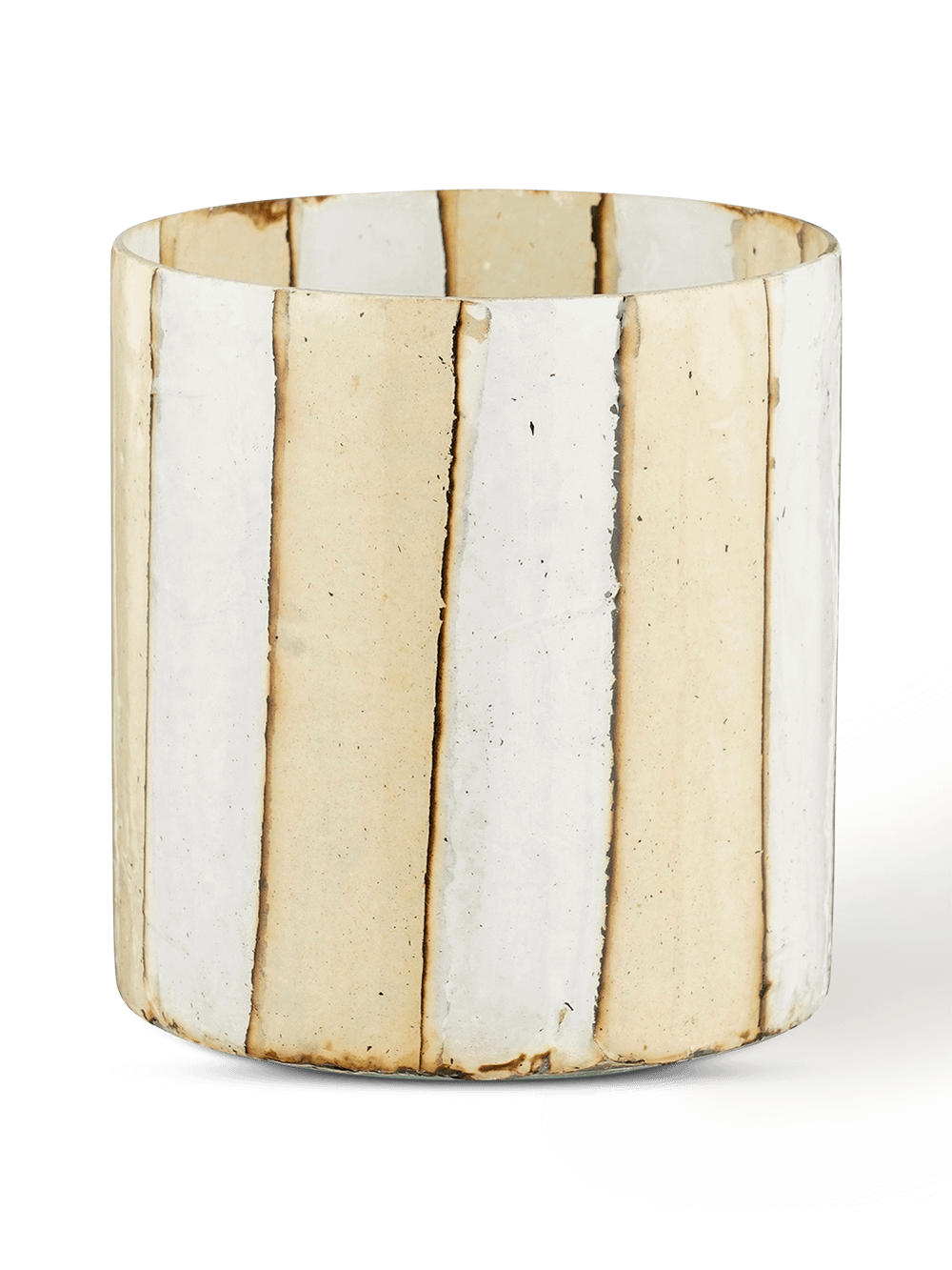 Theelichthouder Badou XL Glas Wit/Beige