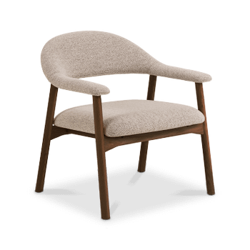 Fauteuil COLETTE Monza Beige - Poot Walnoot Fauteuil COLETTE Monza Beige - Poot Walnoot