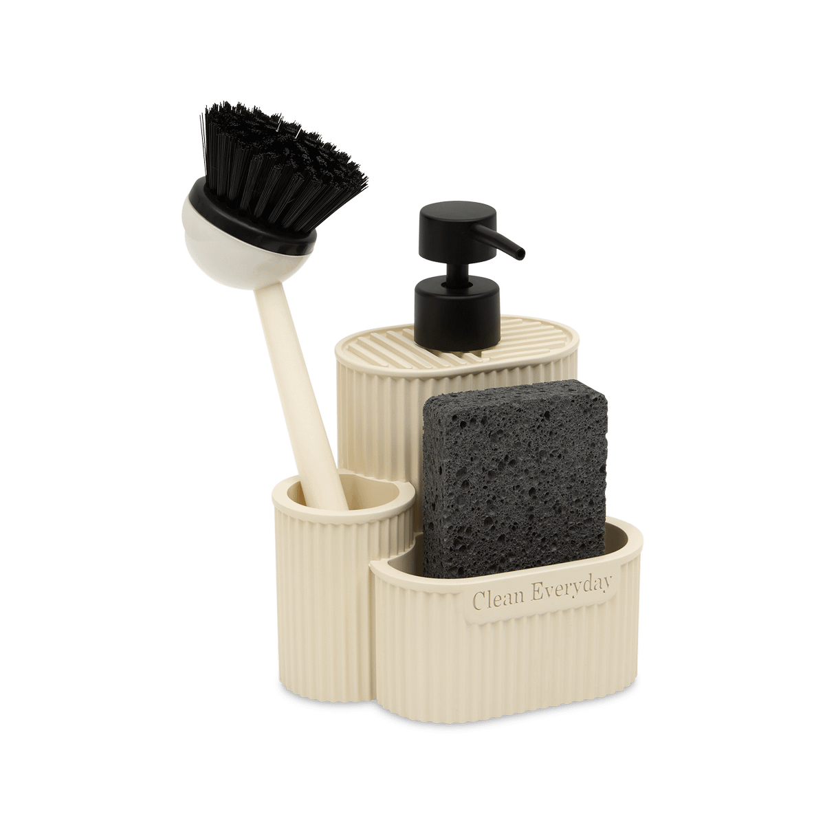 Zeepdispenser TERZIA met Scrubby + Borstel Beige
