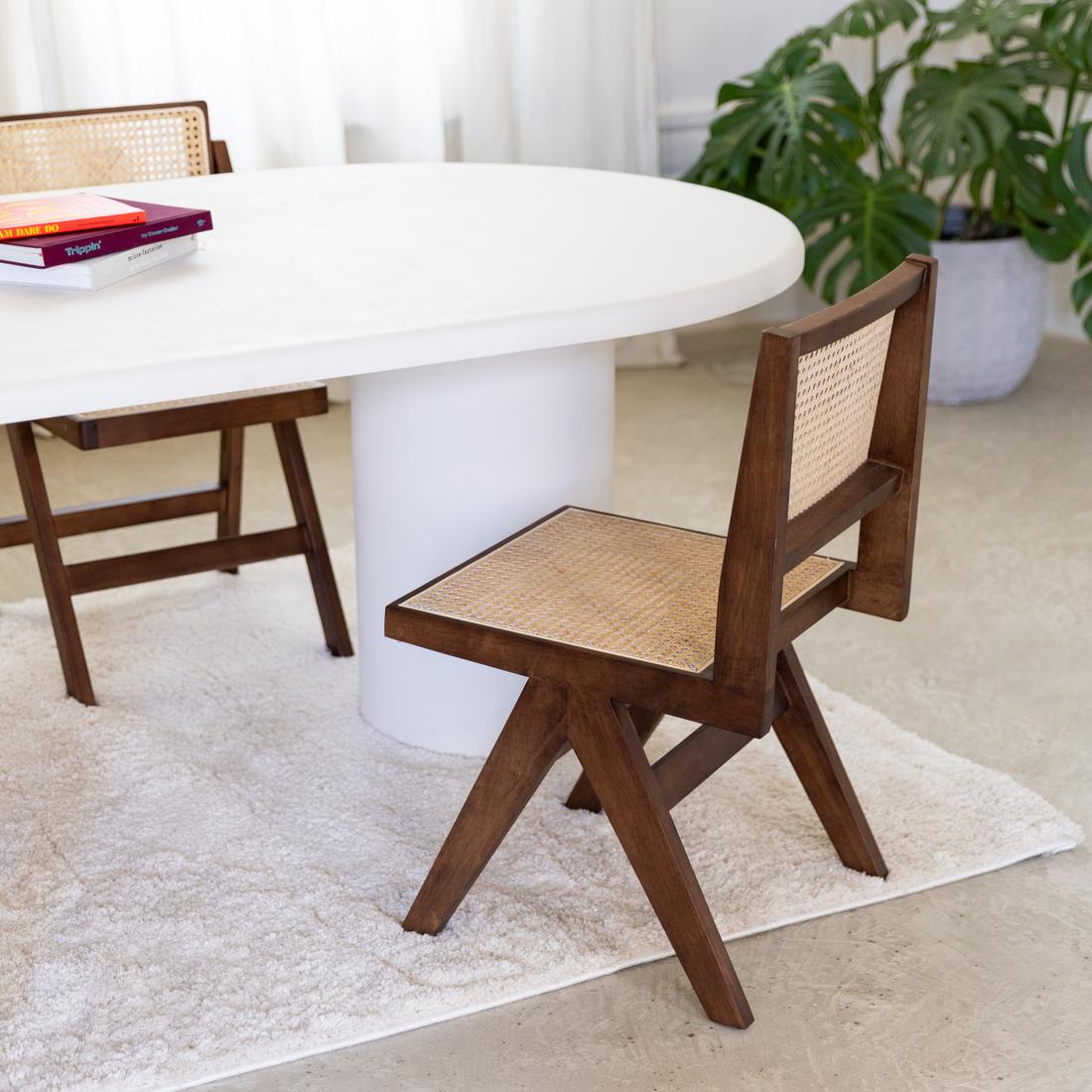 Stoel JAKI Ash Wood Walnut/Rotan  Stoel JAKI Ash Wood Walnut/Rotan