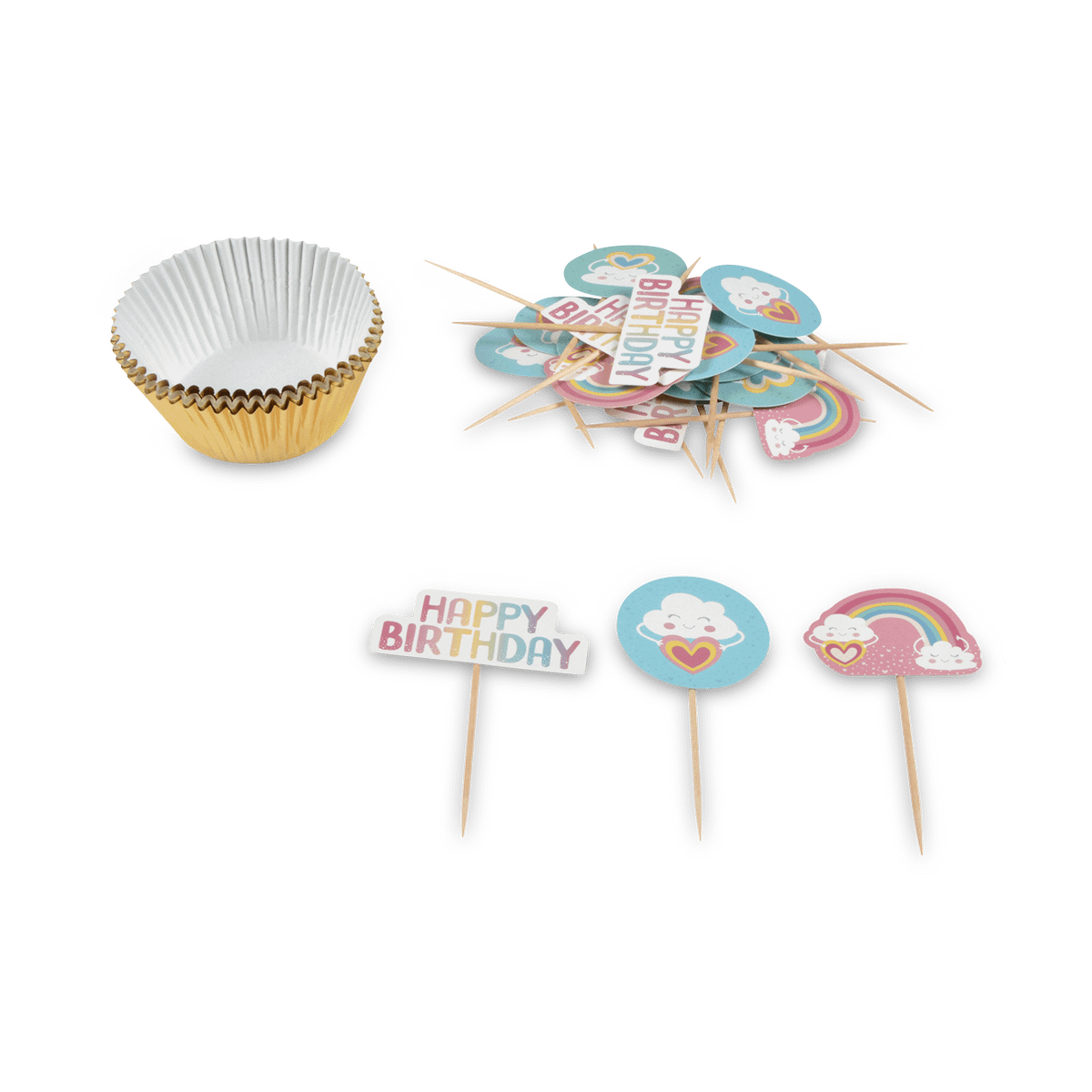 Cupcakeset RAINBOW 48Del. Multi