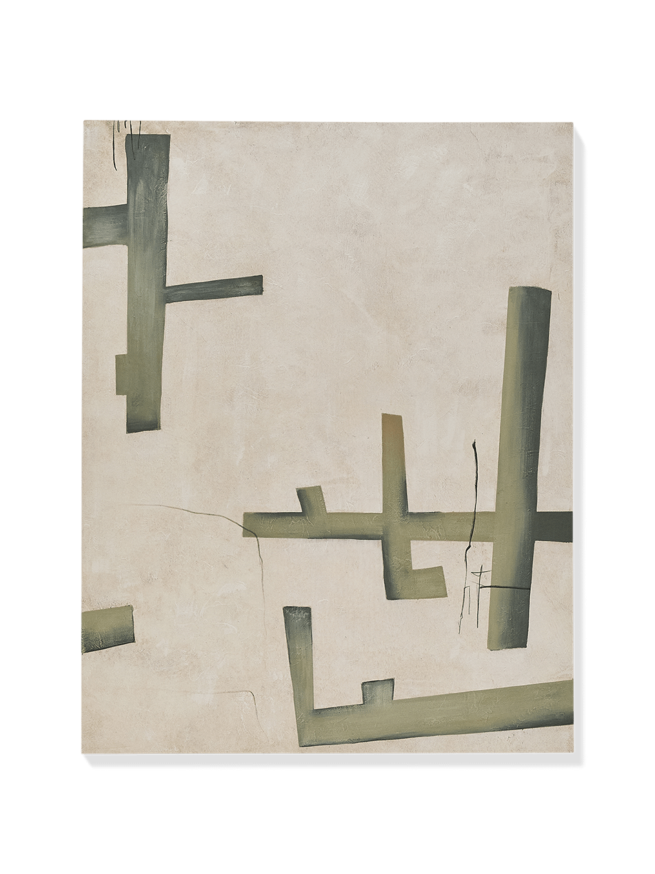 Fida abstract doek in groen 180 x 140 cm