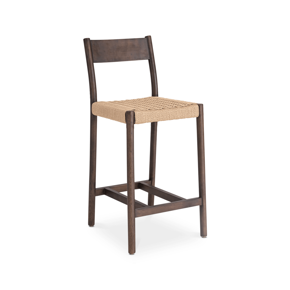 Barstoel OVAREN Ash Wood Toasted Walnut/Natural Weave