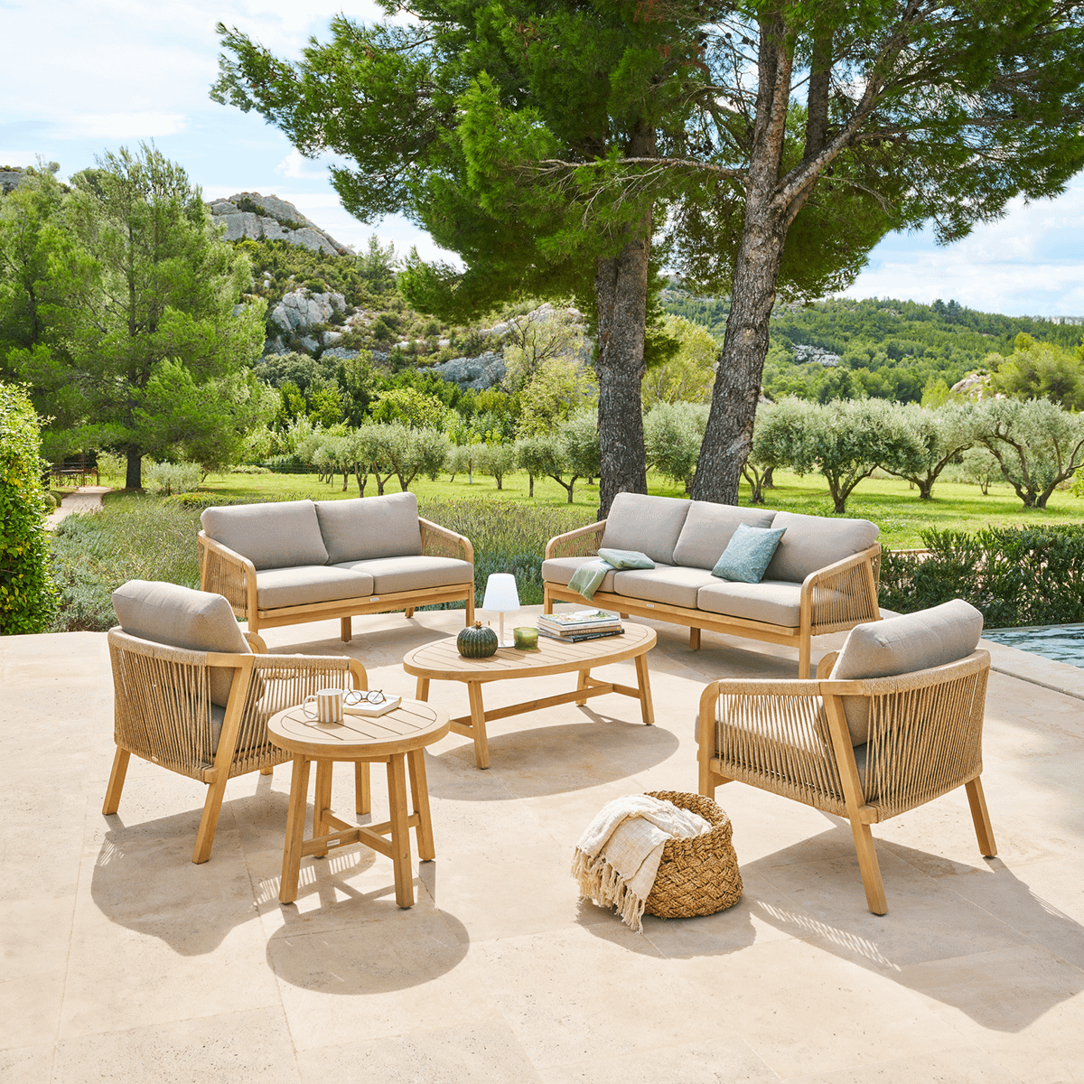 Loungeset PORTOFINO Acacia/Taupe