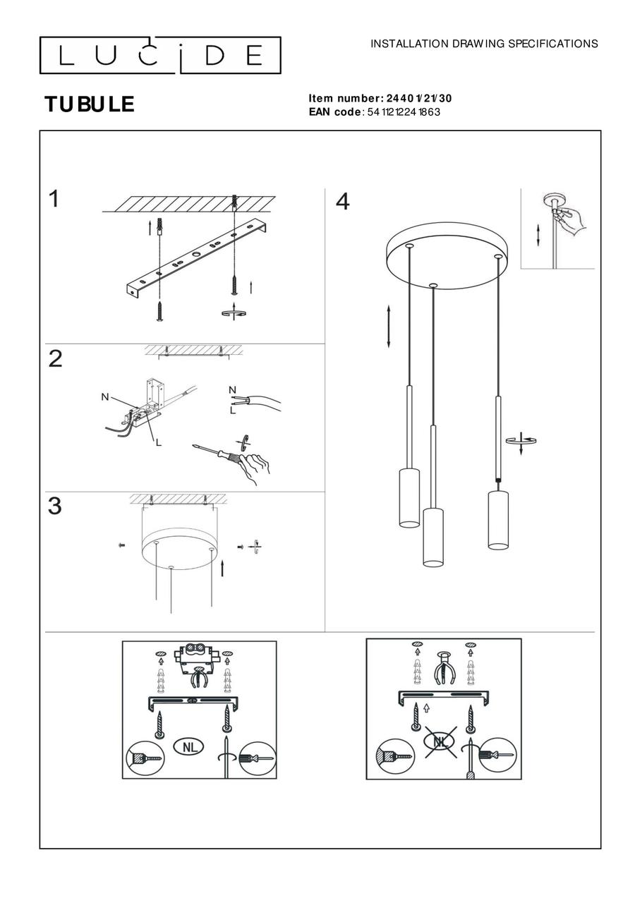 Hanglamp TUBULE Zwart