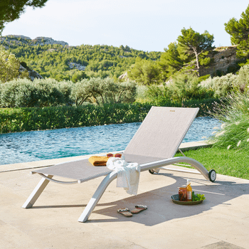 Ligbed Verstelbaar BRESCELLO Wit/Taupe Ligbed Verstelbaar BRESCELLO Wit/Taupe