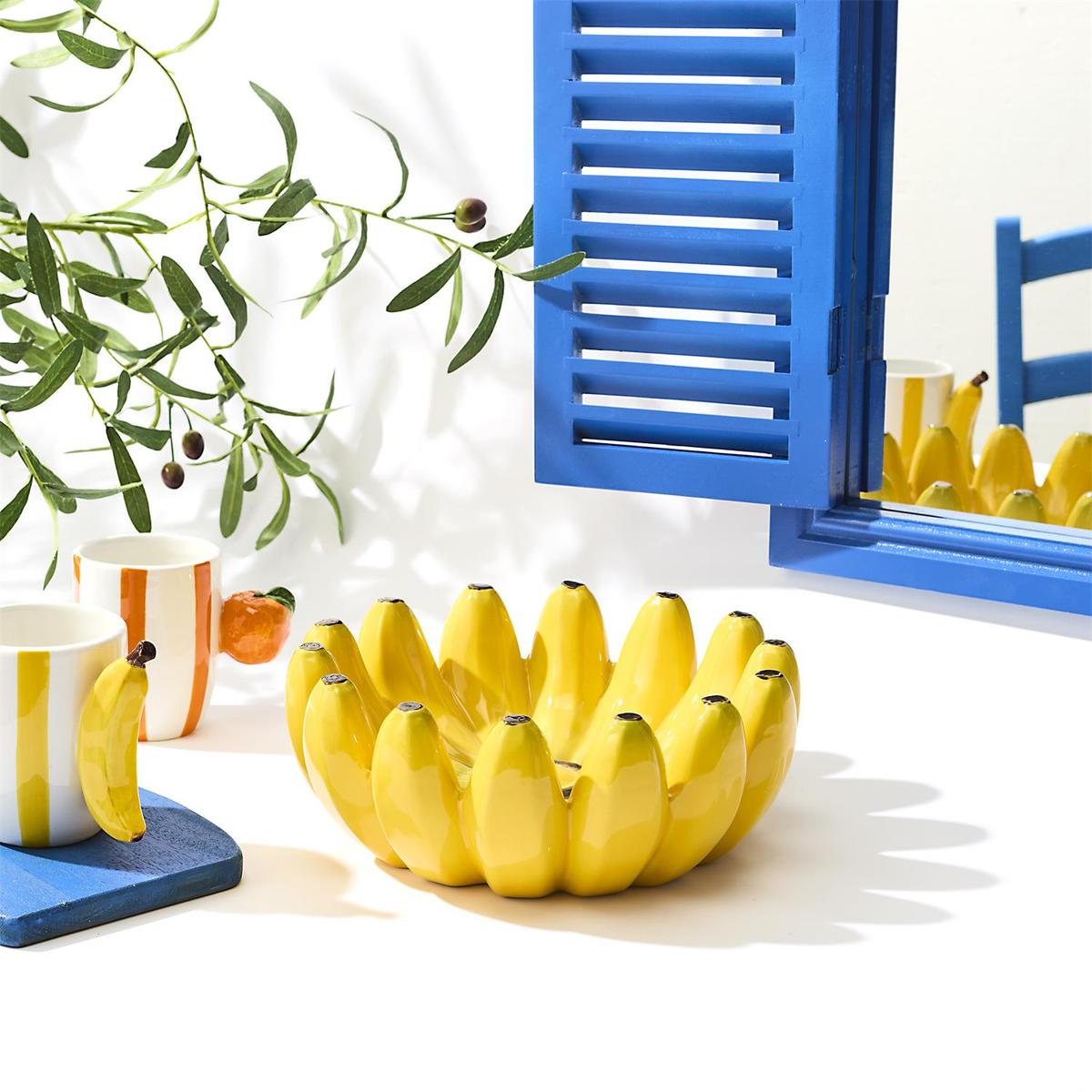 Fruitschaal BANANAS Keramiek Geel