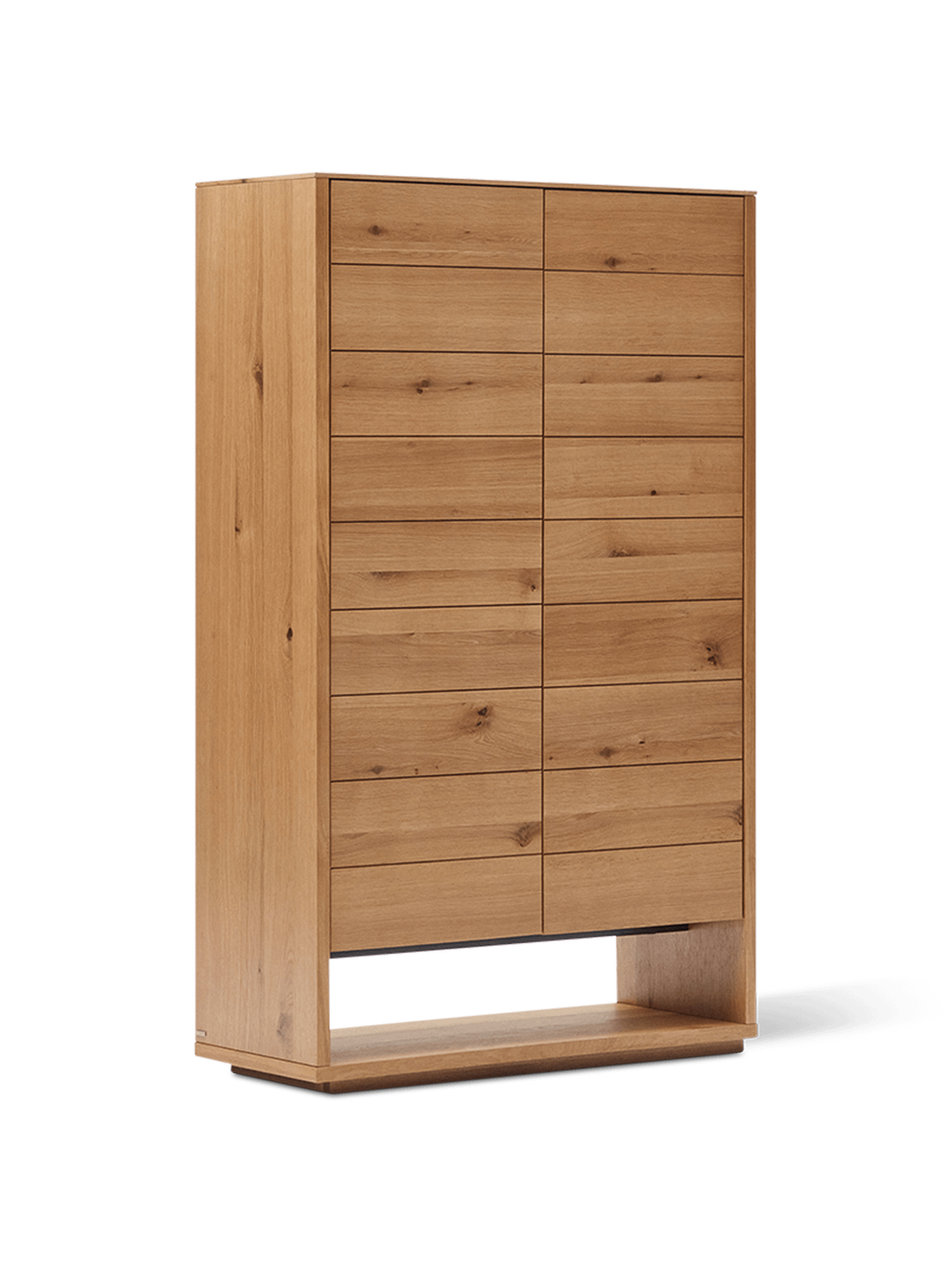 Alguema hoge buffetkast 2 deuren in eiken fineer met natuurlijke afwerking 100 x 163,5 cm