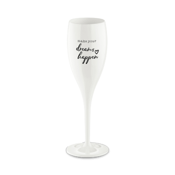 Champagneglas DREAMS HAPPEN 100ml Wit Champagneglas DREAMS HAPPEN 100ml Wit