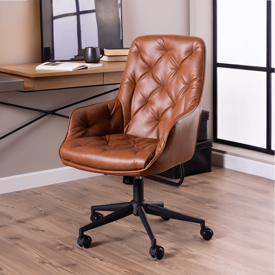 Bureaustoel HANNES PU Retro Brandy Bureaustoel HANNES PU Retro Brandy
