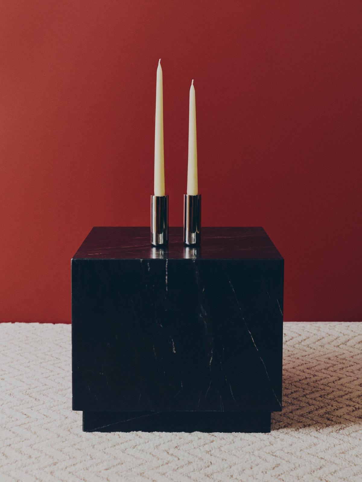 Bijzettafel Sorein Zwart Marmer 40 x 40 cm