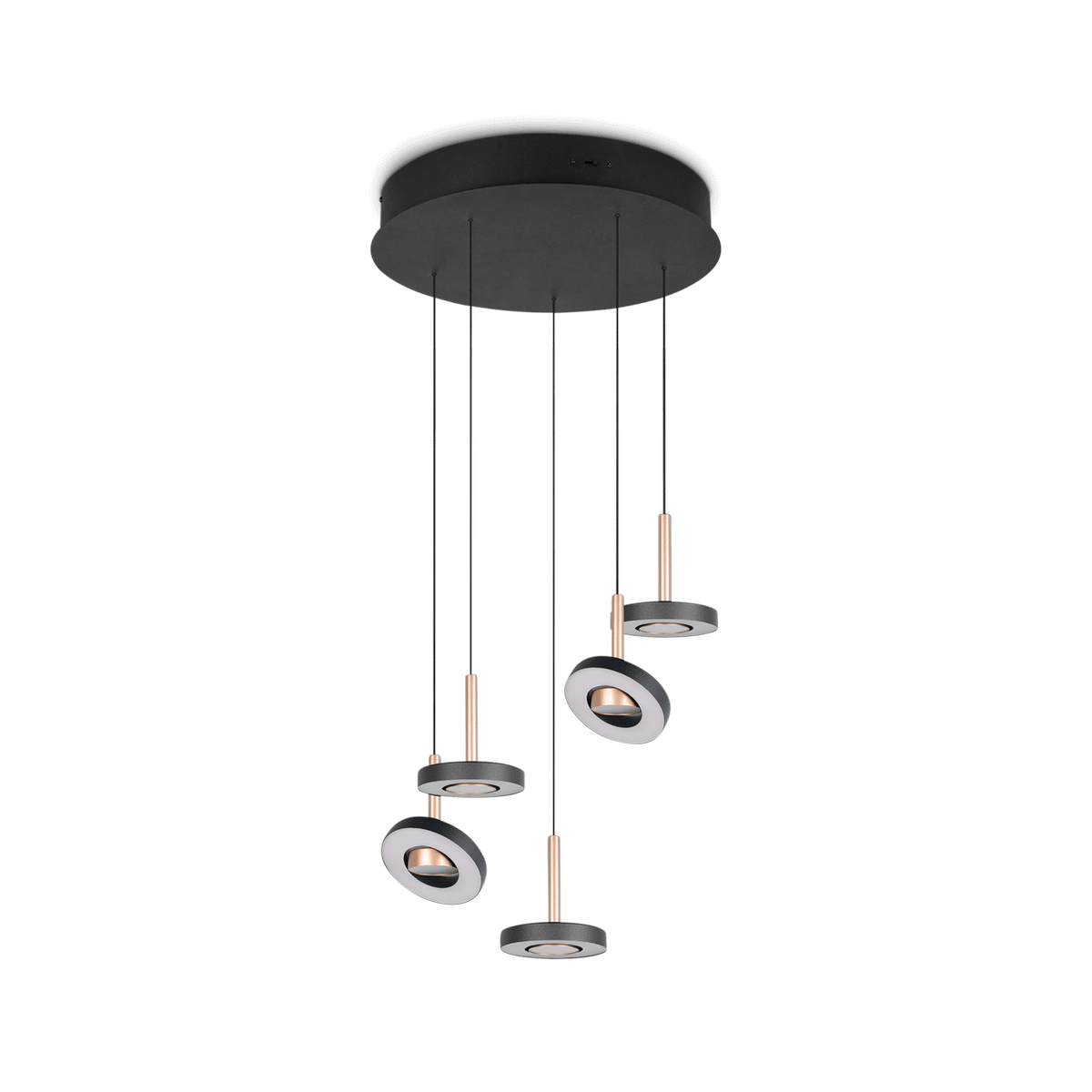 Hanglamp GUANO 5Del. Rond Metaal Koffie