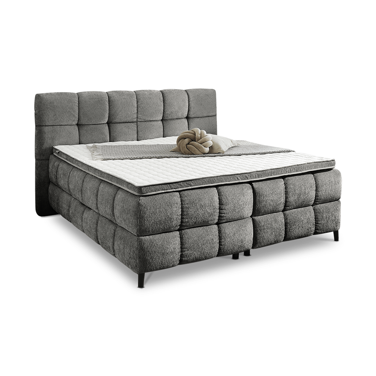 Boxspring HENGELO 180x200 Met opberg Donkergrijs