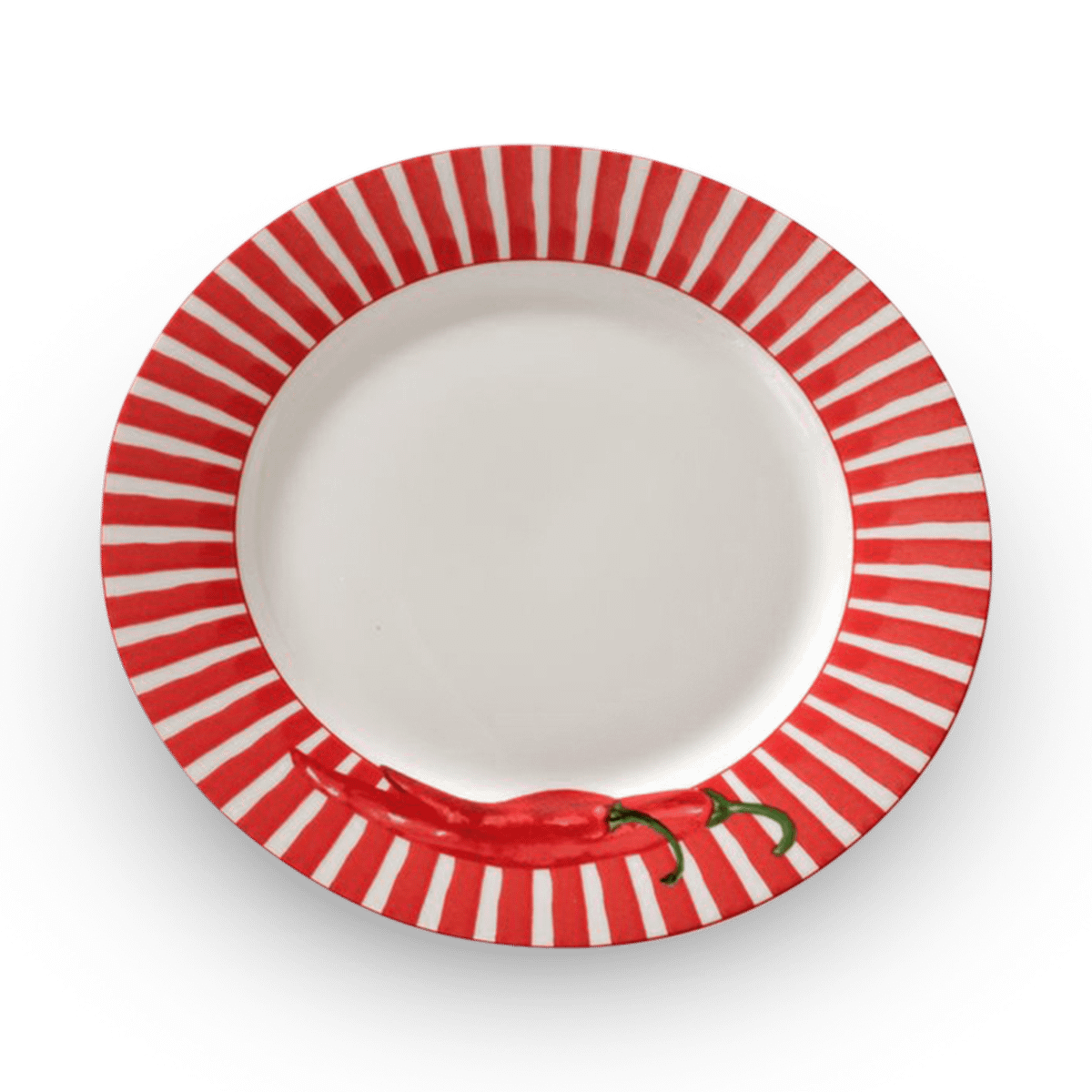 Bord ROSINO Ø20.5 Porselein Wit/Rood 