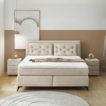Boxspring NIEUWEGEIN 180x200 Chenille Beige Boxspring NIEUWEGEIN 180x200 Chenille Beige