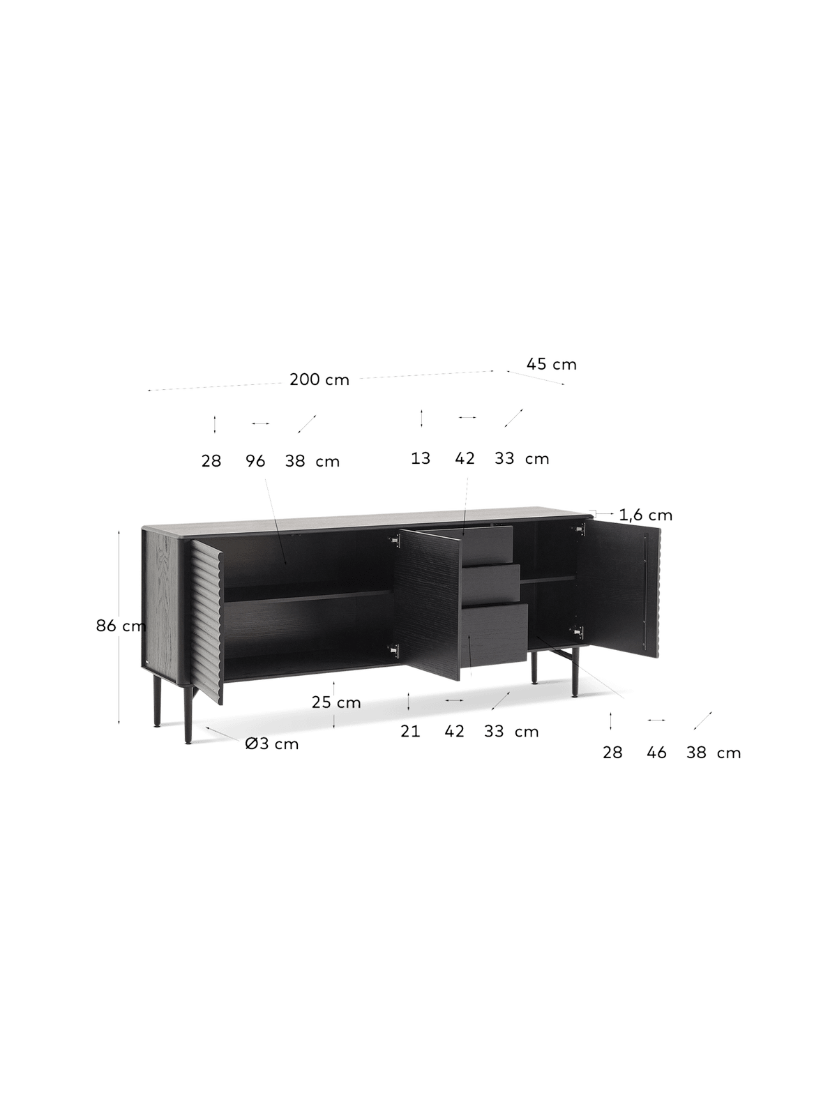 Dressoir Lenon Zwart