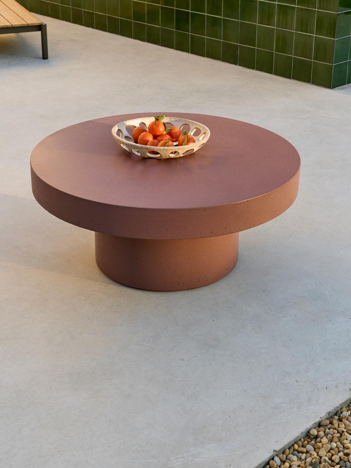 Aiguablava salontafel van terracottacement ⌀90 cm