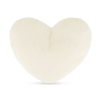 Kussen TYCHA Hart Furry Poly Wit Kussen TYCHA Hart Furry Poly Wit