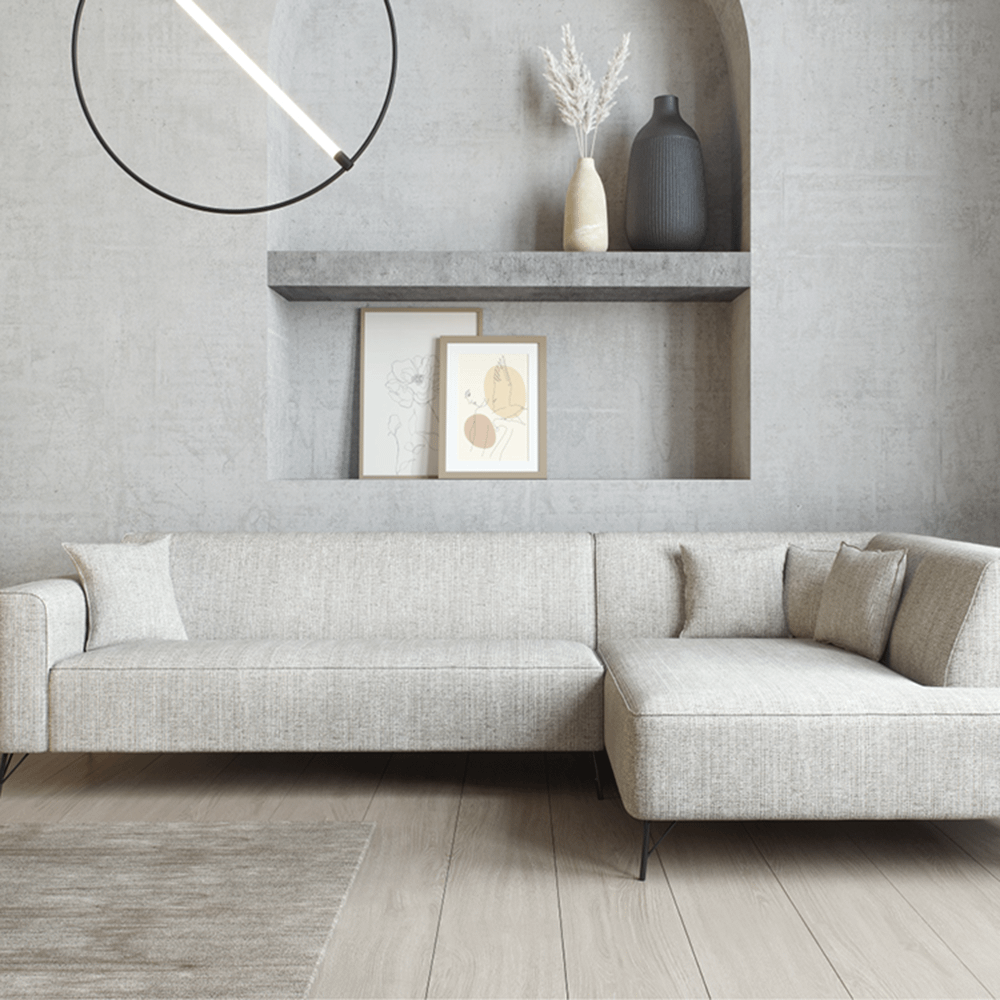 Hoeksalon FRISCO Hoek Rechts Fossil Grey B308 Hoeksalon FRISCO Hoek Rechts Fossil Grey B308