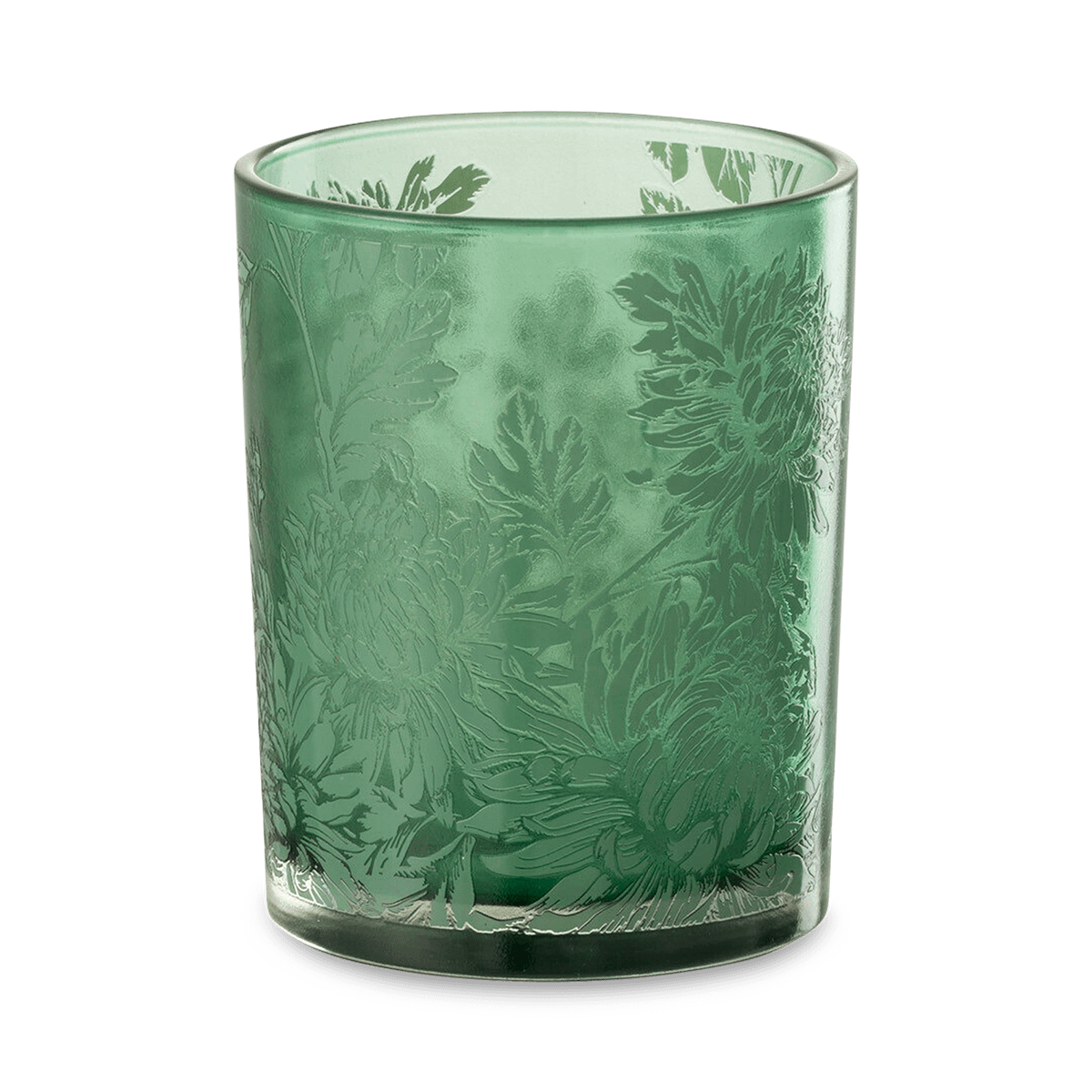 TL-Houder FLOWER Glas Mat Groen M