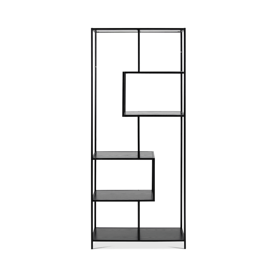 Boekenrek BOKSKAP Ash Black Assymetrisch B77 Boekenrek BOKSKAP Ash Black Assymetrisch B77