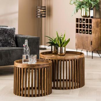 Salontafel NEROTA Massief mango zandkleur Salontafel NEROTA Massief mango zandkleur