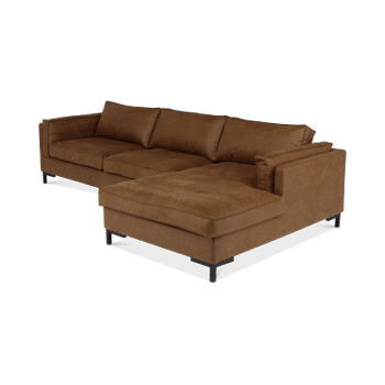 Hoeksalon AXEL Longchair Rechts Cognac Hoeksalon AXEL Longchair Rechts Cognac