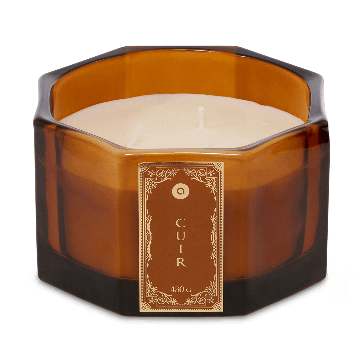 Geurkaars LUZIAN 430g Glas Cuir