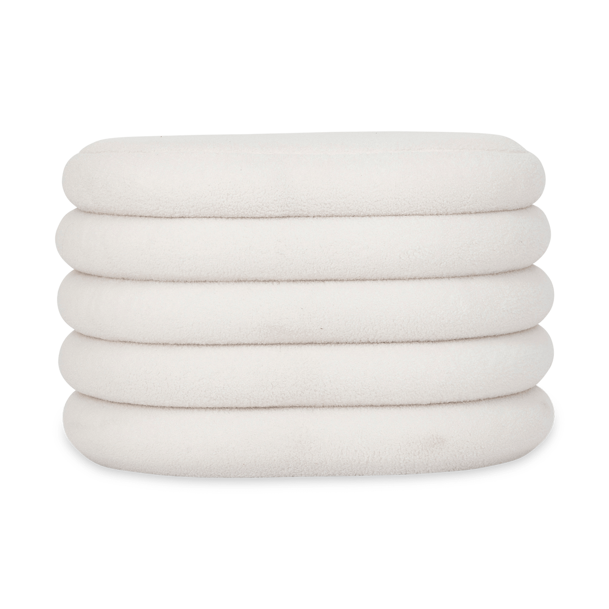Opbergpouf ZILXIA Ovaal Bouclé Wit