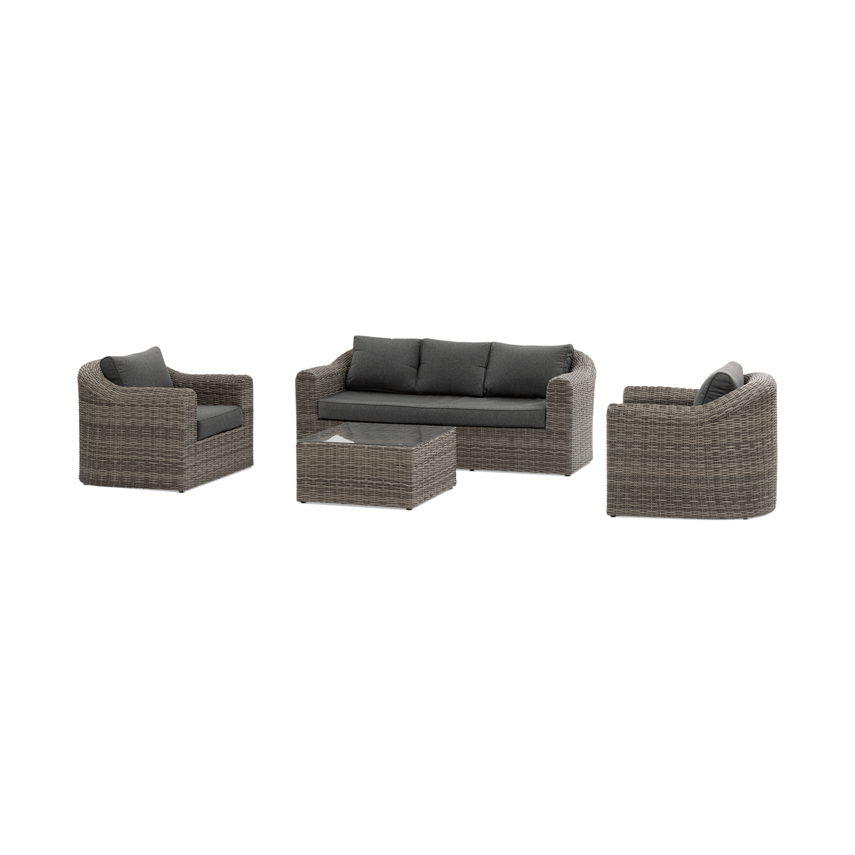 Loungeset ANTRANI Grijs Wicker