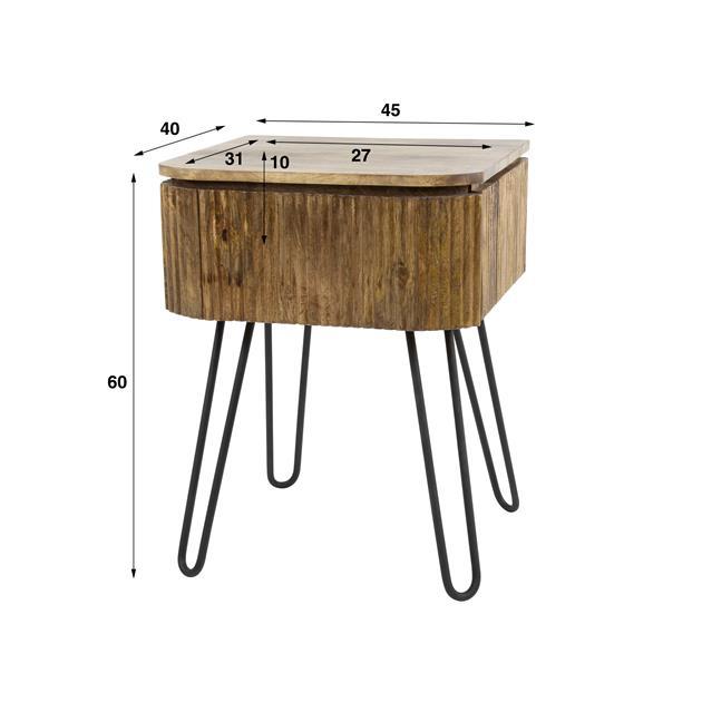 Nachttafel JOANNE Massief Mango