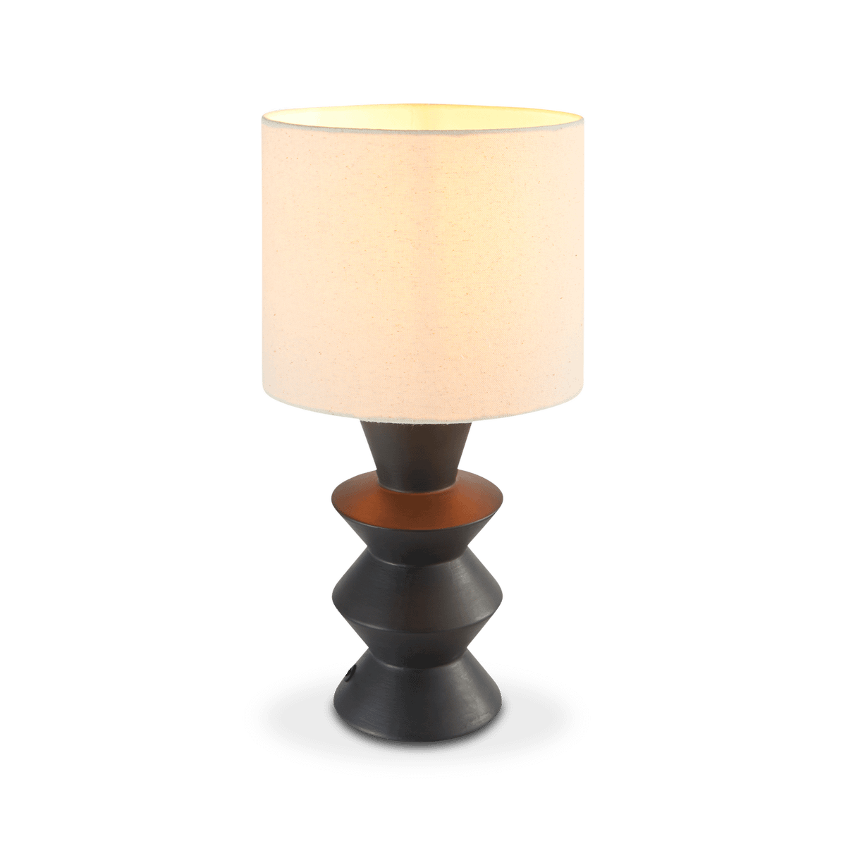 Tafellamp YALIU Keramiek Zwart met Kap Beige