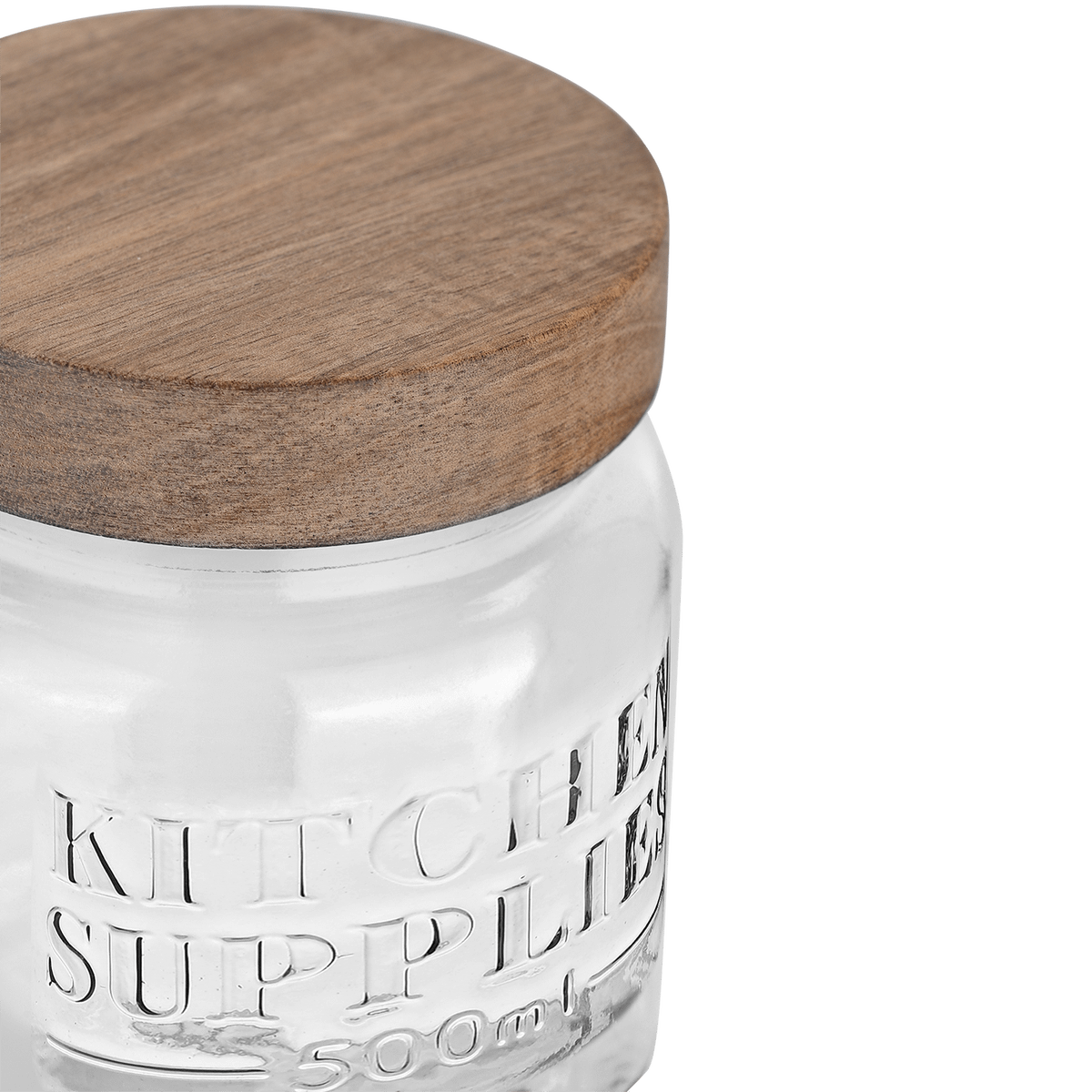 Voorraadpot DOROTA 0.5L Glas/Hout