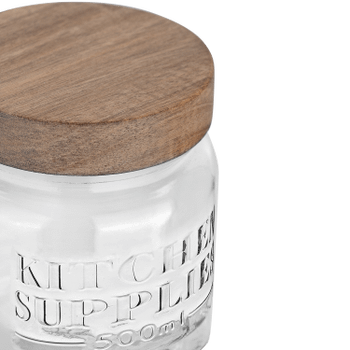 Voorraadpot DOROTA 0.5L Glas/Hout Voorraadpot DOROTA 0.5L Glas/Hout