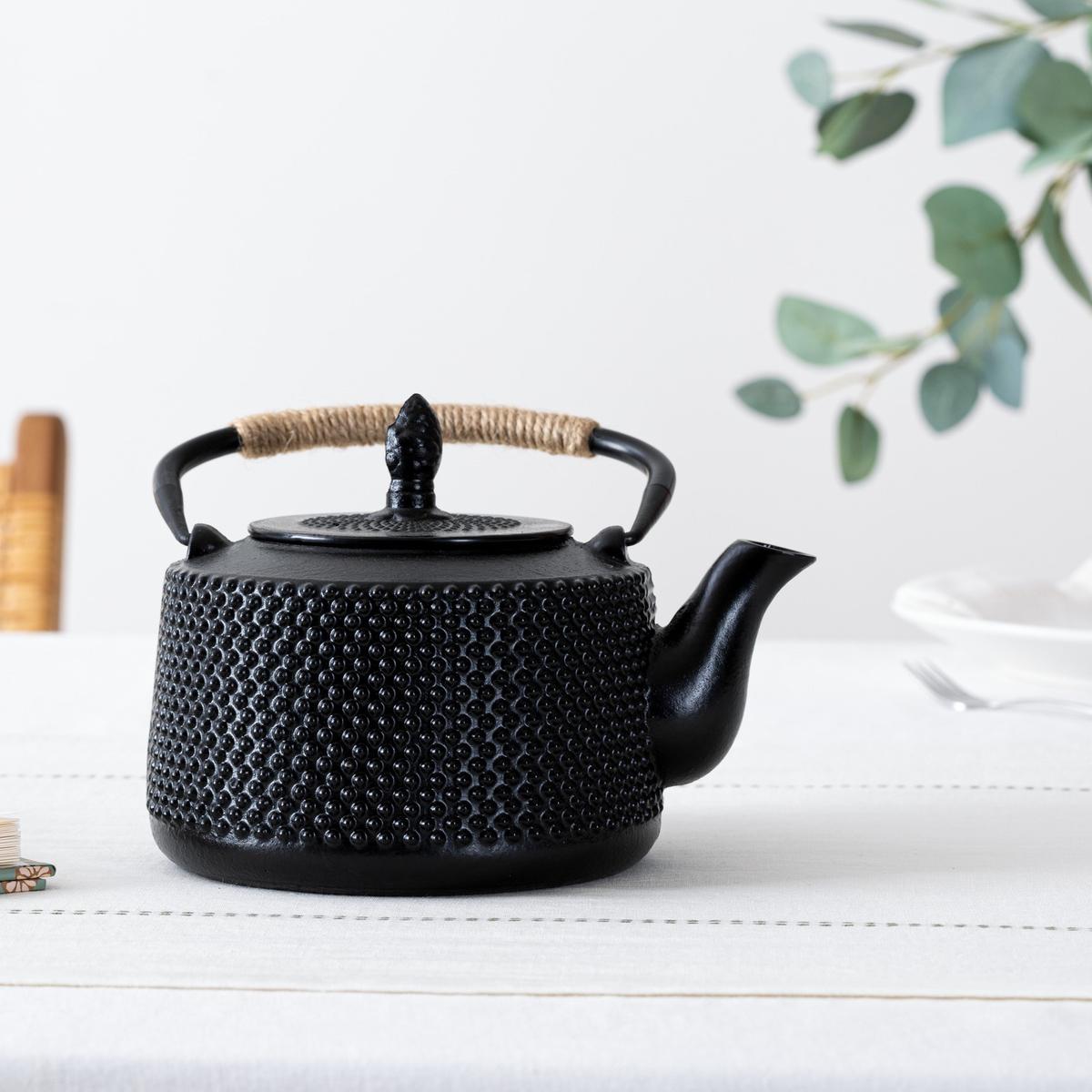 Theepot FLORRA Gietijzer Zwart 1l