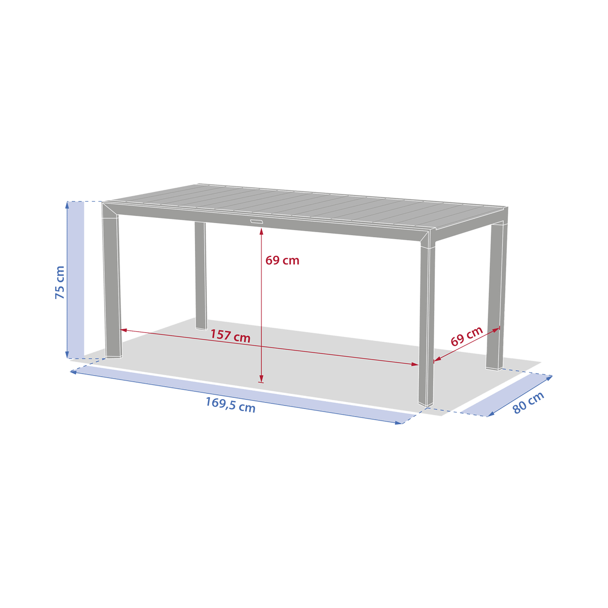 Tuintafel FURORE Laurier 170x80