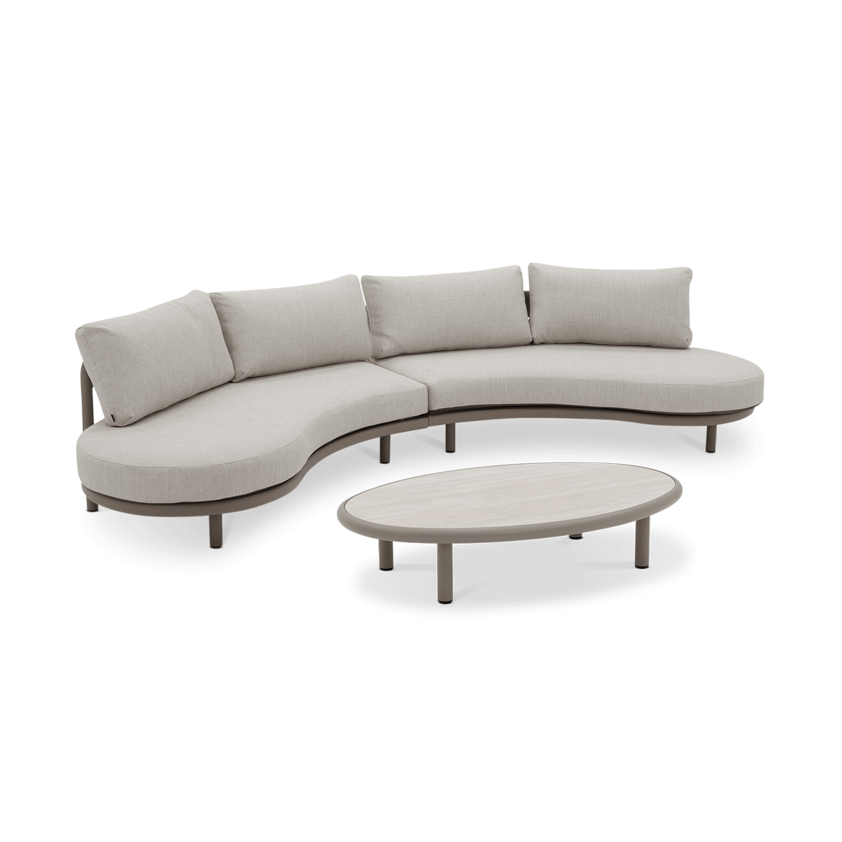 Loungeset MOON CURVE Sand Linen / Mocha Taupe