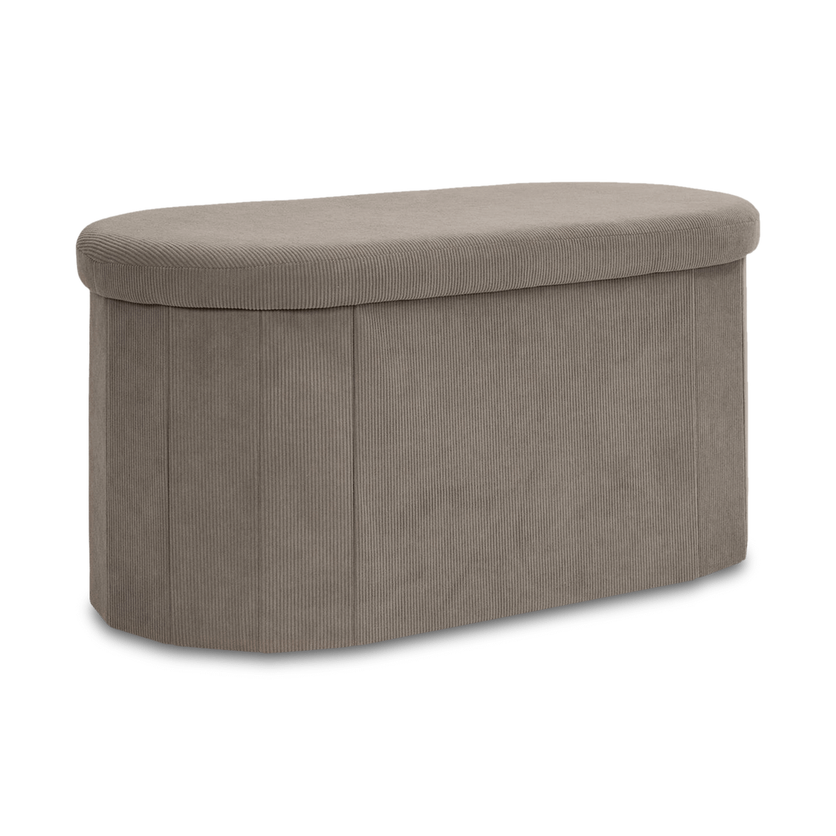 Opbergpouf COLLETE Ovaal Rib Taupe