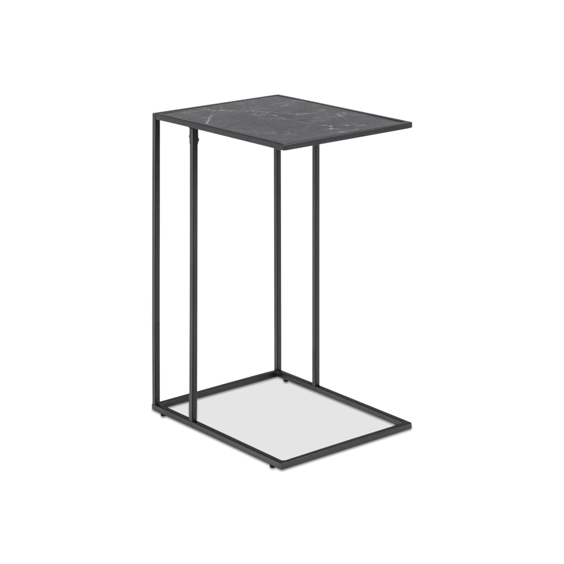Bijzettafel RADDEL Mel. Marble/Metal Black Bijzettafel RADDEL Mel. Marble/Metal Black