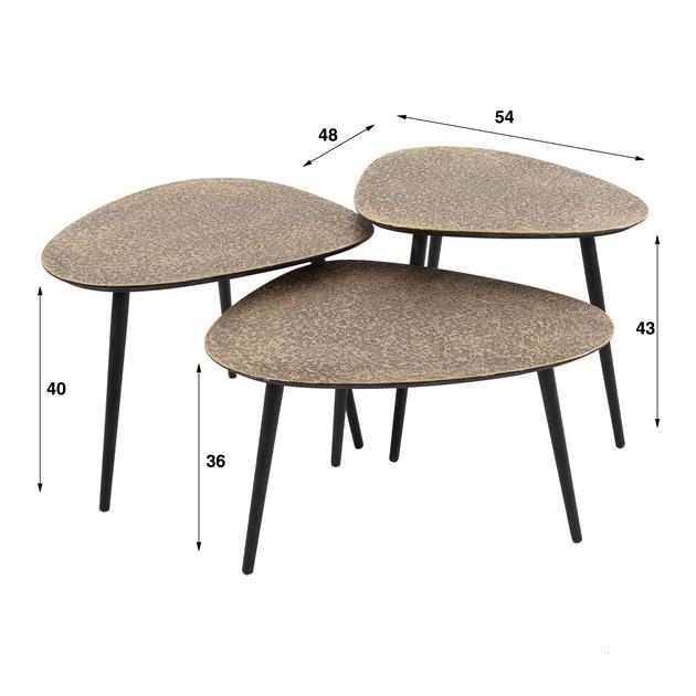 Salontafel Set van 3 VIOLET Antiek Brons
