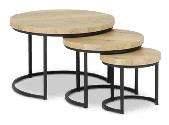 Salontafel STEVIE 3-delig Natur Salontafel STEVIE 3-delig Natur