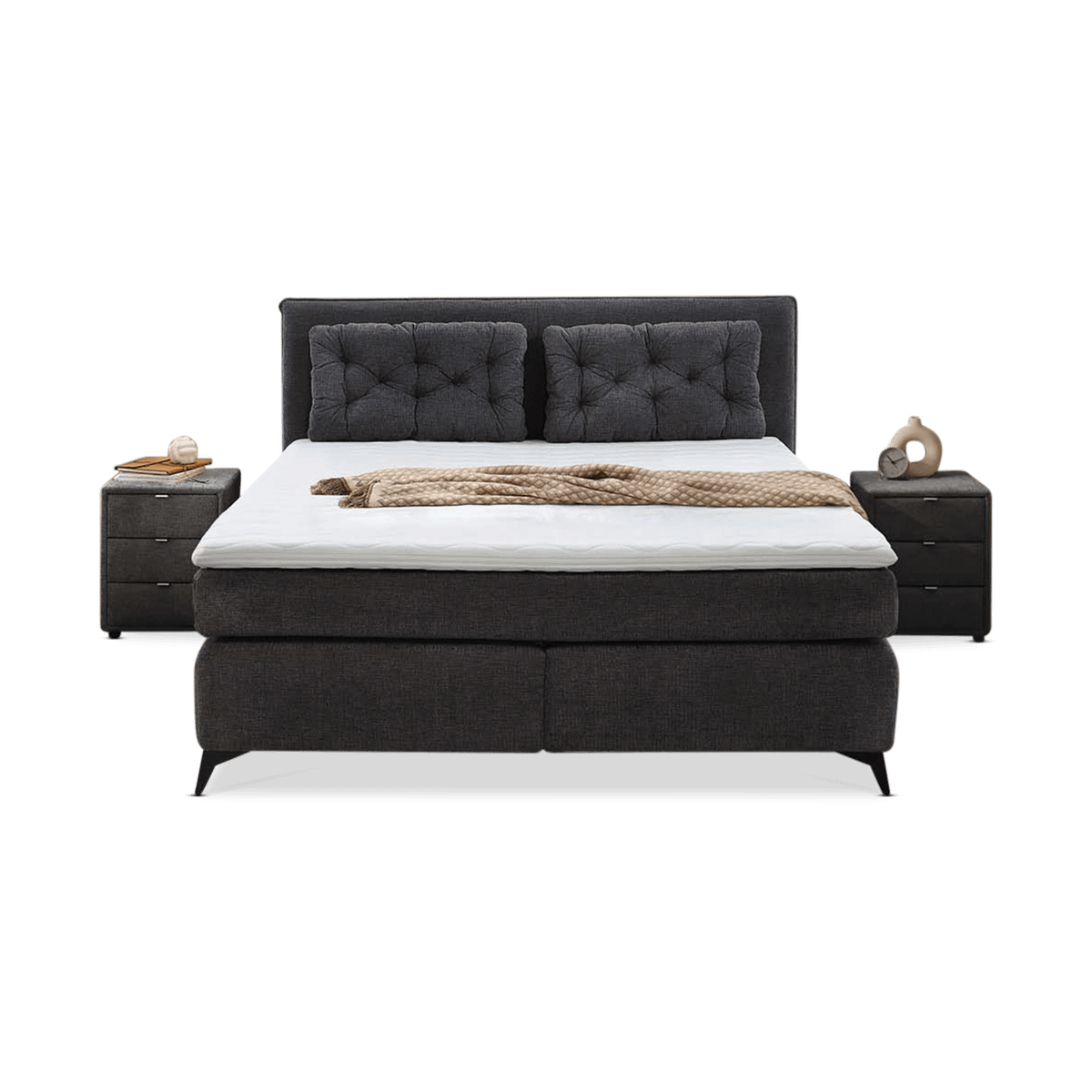 Boxspring NIEUWEGEIN 180x200 Chenille Antraciet 
