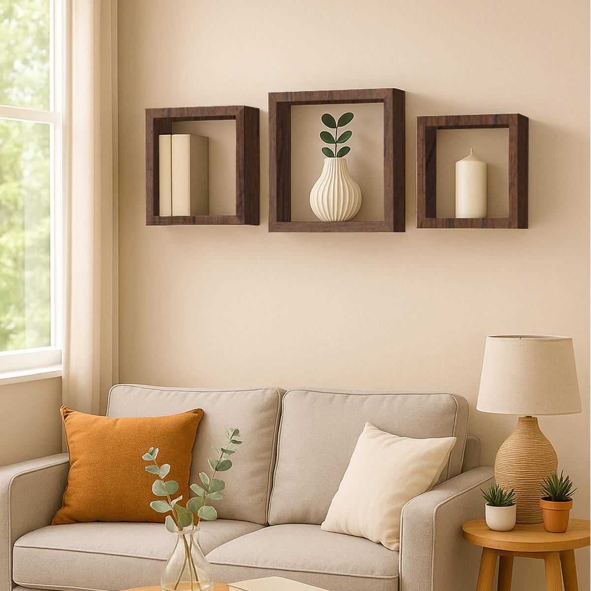 Wandplank S/3 ONNIU Bruin vierkant