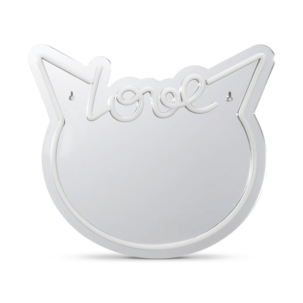 Spiegel LOVE Kattenkop met Led Roze