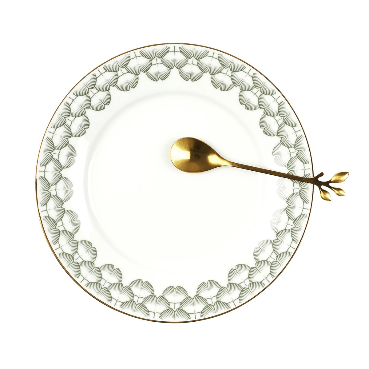 S/4 Koffielepel FEUILLI Rvs Goud