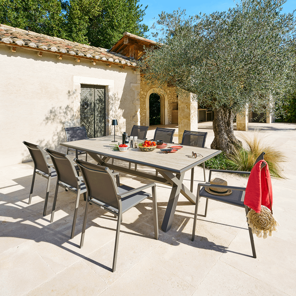 Tuinstoel DURELLA Grijsbruin Tuinstoel DURELLA Grijsbruin