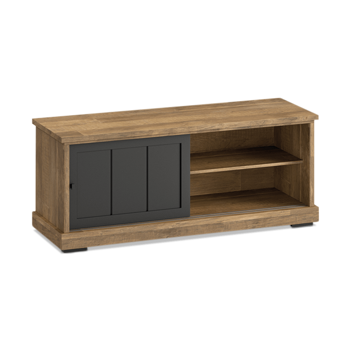 Tv-Meubel TOLUCA Old teak/Zwart B143